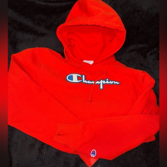 CHAMPION RED 2025 CROPPED HOODIE Red  SIZE - Picture 2 of 8